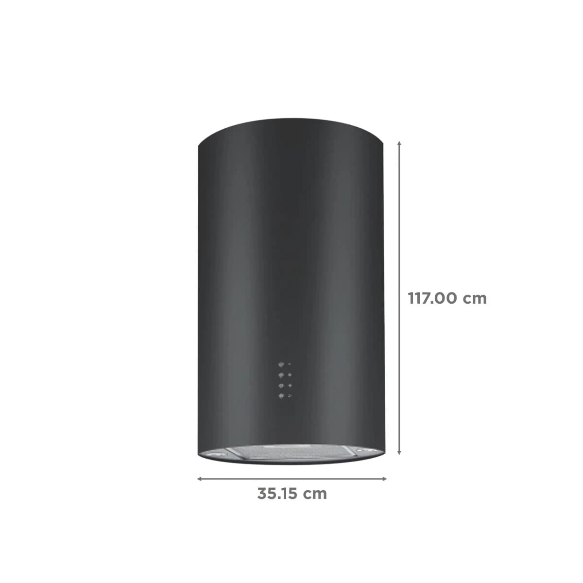 elica CIRCLE ISLAND 350 NERO 35cm 1000m3 / hr Ducted Ceiling Mounted Chimney with Soft Touch Electronic Control - 1000 / 35 image 4